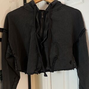 FP Movement by Free People Black Distressed Bomber Jacket